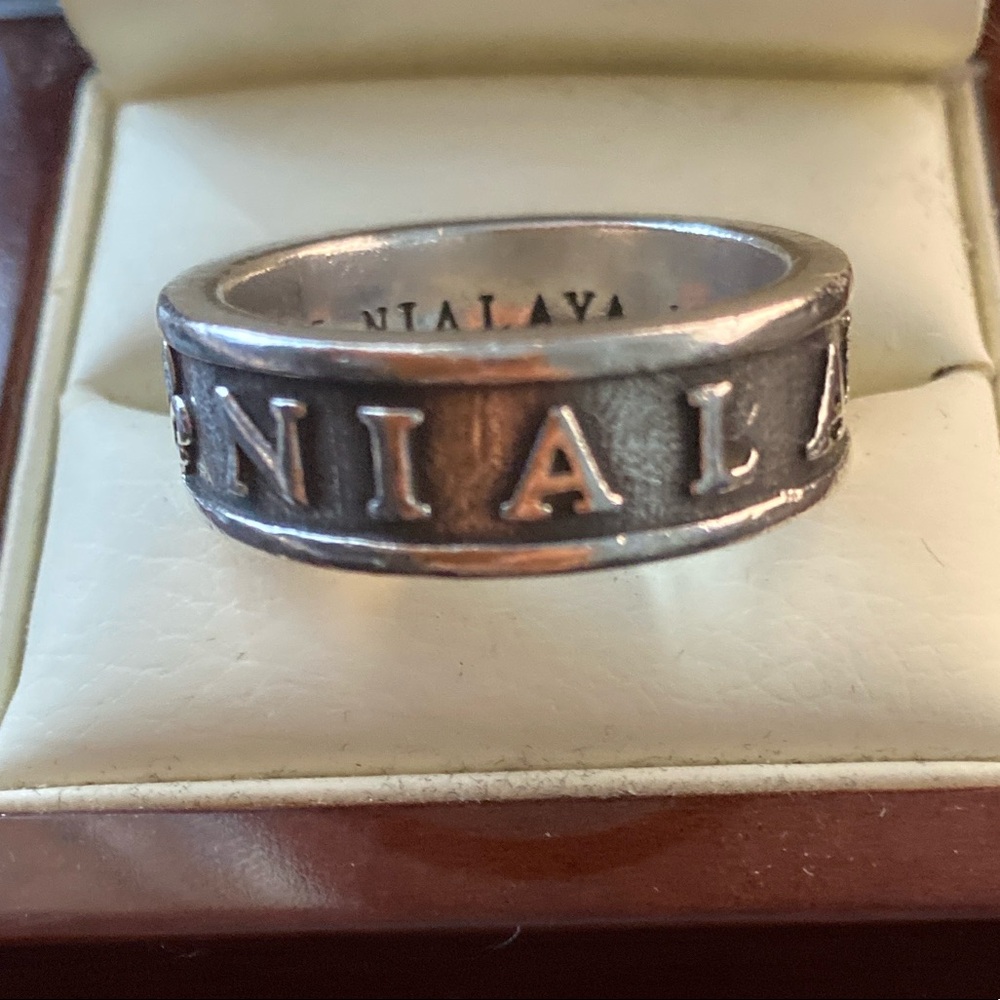 NIALAYA Sterling Silver Engraved Band Ring – Men’s Size 13